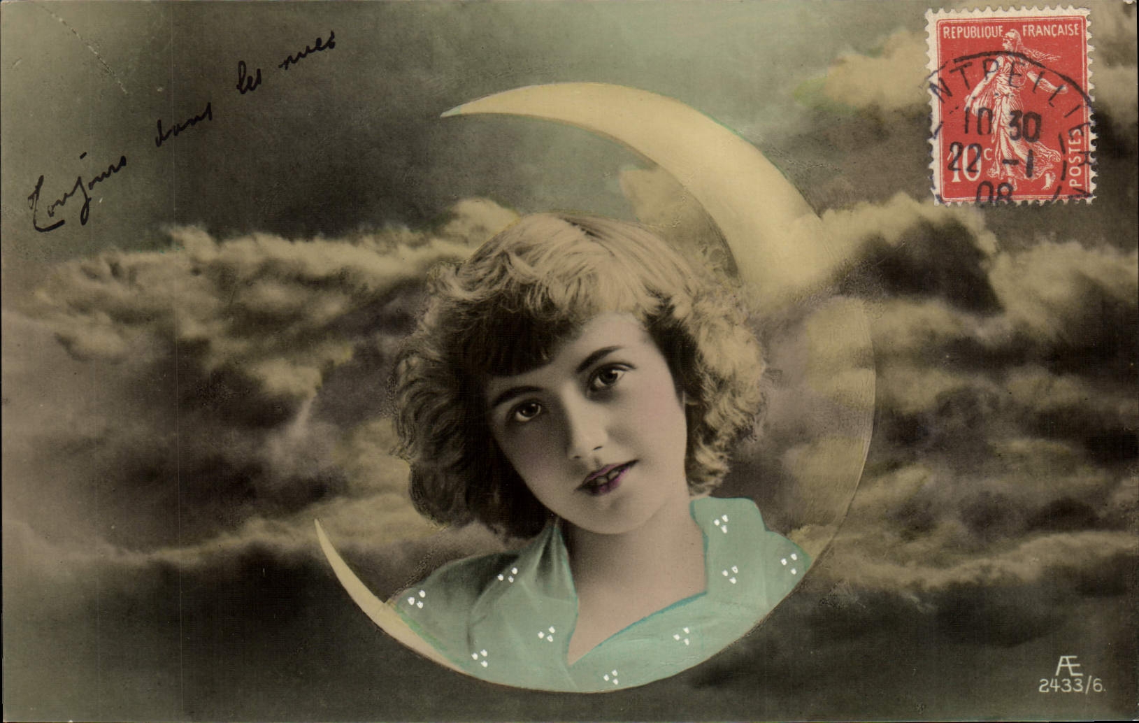 Jeune fille dans la lune — éditeur AE, n° 2433/6