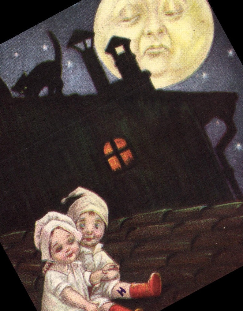 CPA Fantaisie Lune Enfants
