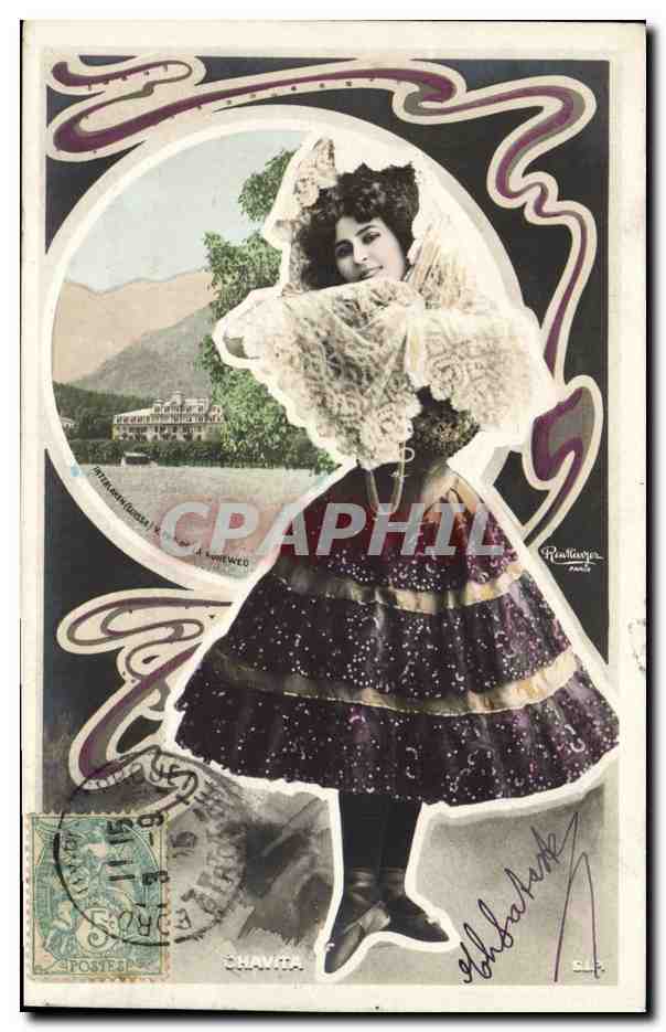 Woman in Traditional Costume — Chania — Publisher Reintlauger, No. 5