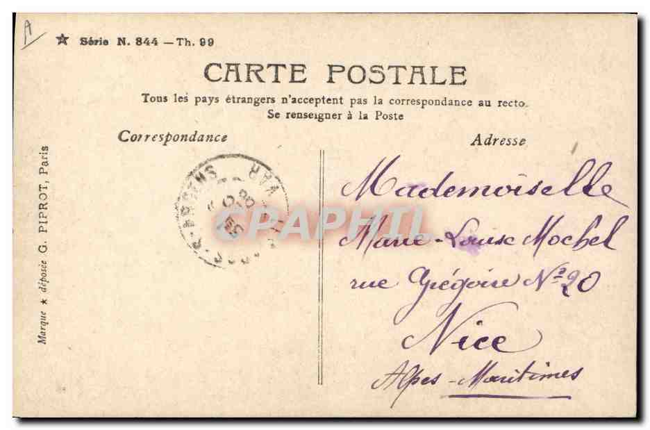 Mademoiselle de Garald — Portrait en costume — Sazerac Paris — Verso