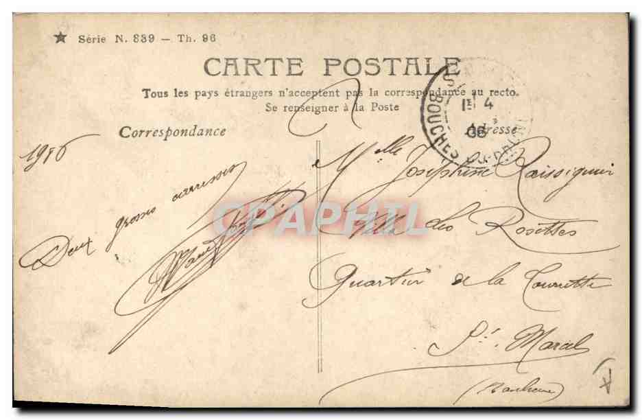 Martha — danseuse en robe jaune et chapeau à plumes — Sazerac Paris — Verso