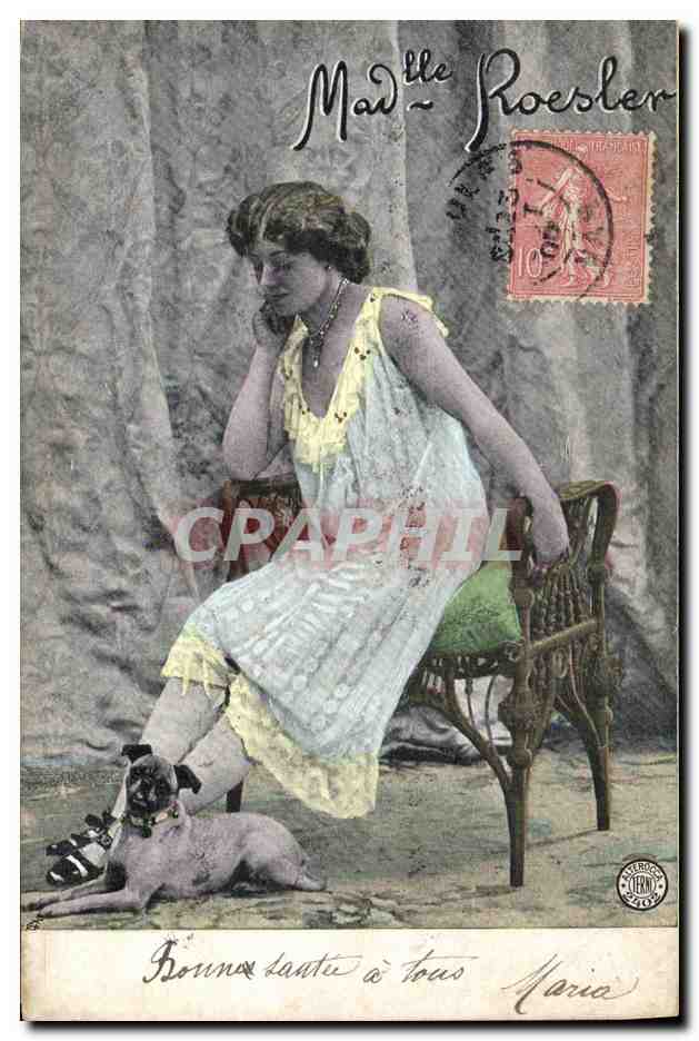 Madame Roesler — femme assise avec un chien — éditeur 'L'Ami du Touriste' n° 103