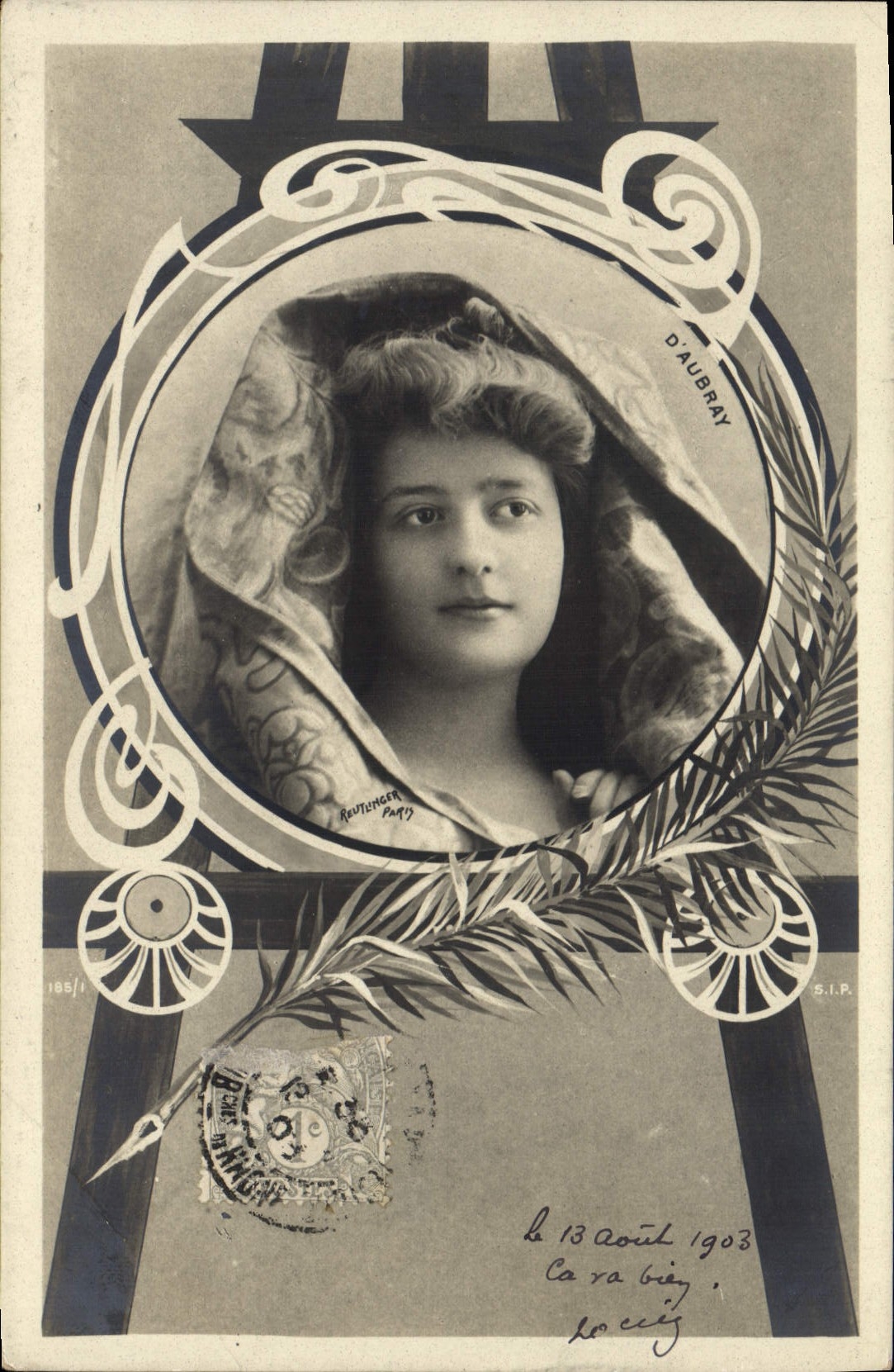 Portrait d'une jeune femme — D'Aubray, Paris — S.I.P. n° 185/1