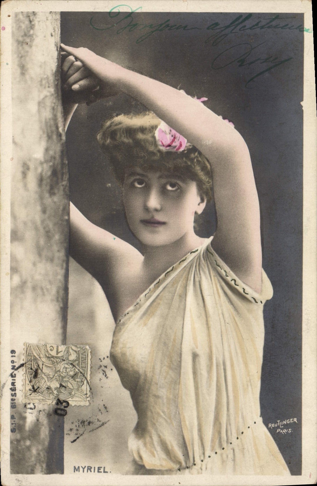 Myrielle — danseuse en robe antique — éditée par Reutlinger Paris, série n°19