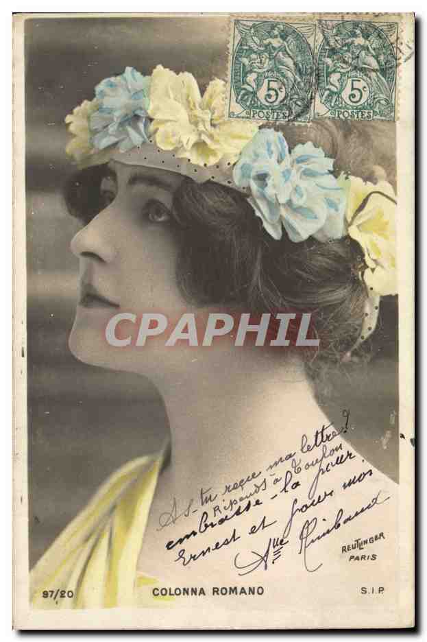 Colonna Romano — Portrait de femme avec couronne de fleurs — Reutlinger Paris, n° 97/20