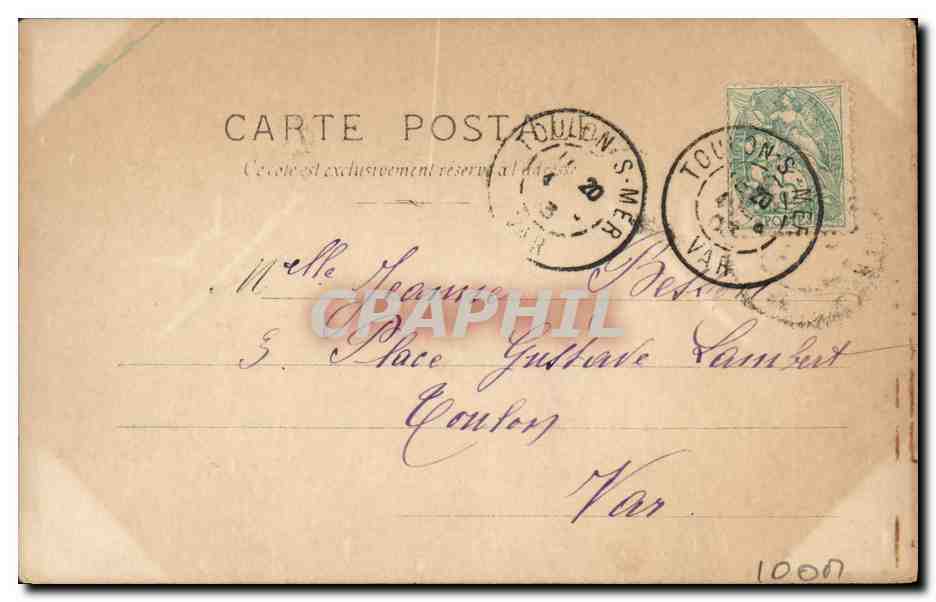 Colonna Romano — actrice en costume antique — Reutlinger, n° 114/1 — Verso