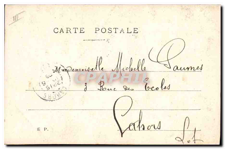 Femme en robe et voile — scène de théâtre — E.P. n° 14 — Achterkant