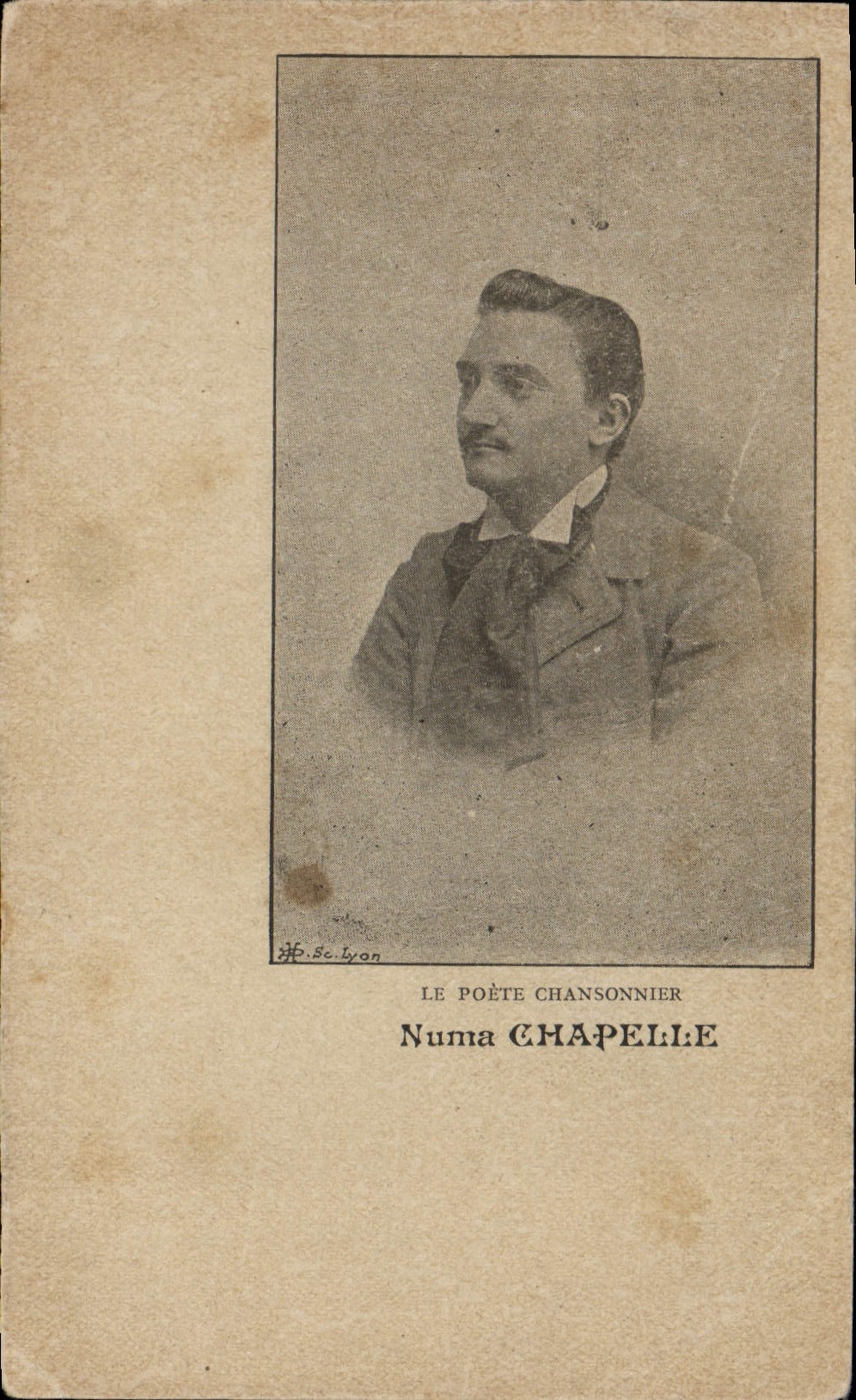 Numa Chaupelle — Poète chansonnier — Studio de Lyon