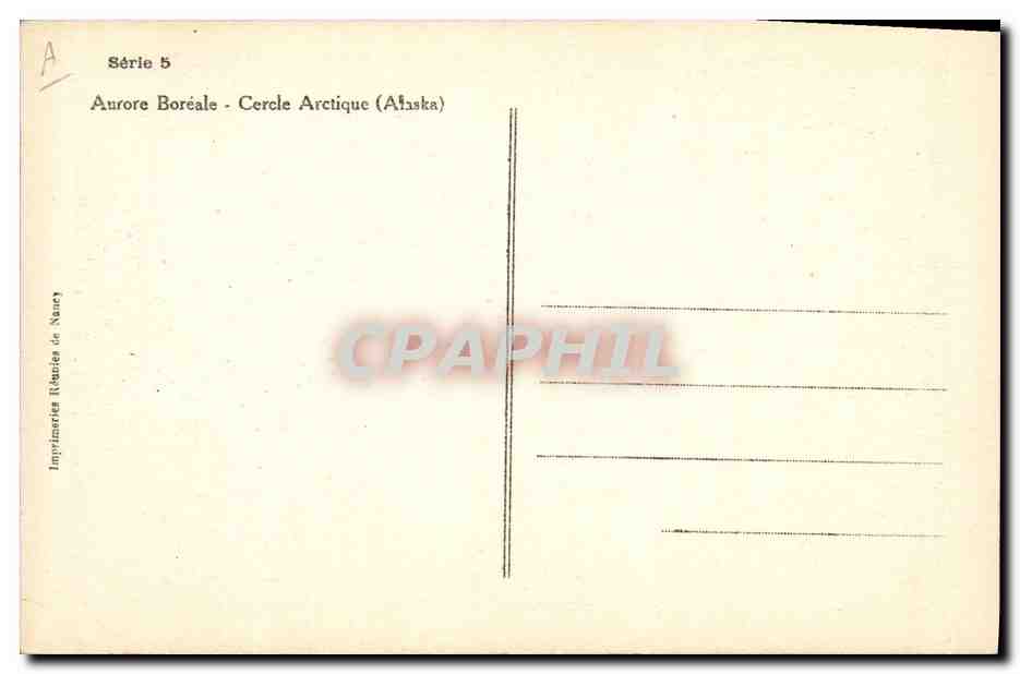 CPA Polaire Aurore boreale Cercle Arctique Alaska — Rückseite