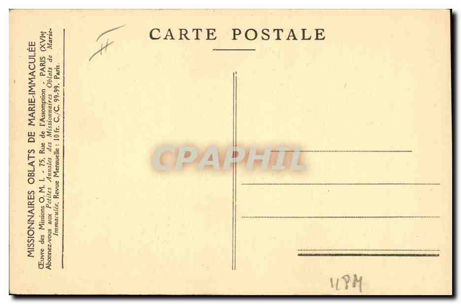 CPA Polaire Missions Esquimaudes Les chretiens de Chesterfield et leur missionnaire — Rückseite
