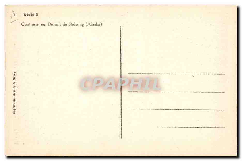 CPA Polaire Contraste au Detroit de Behring Alaska — Rückseite