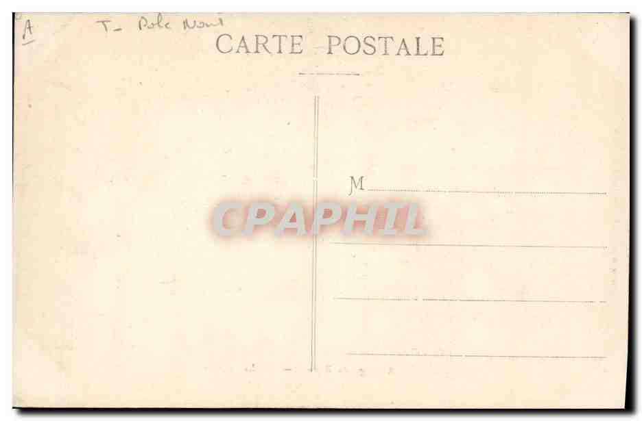 CPA Polaire Pole Nord Attelage de Renne Alaska  — Rückseite