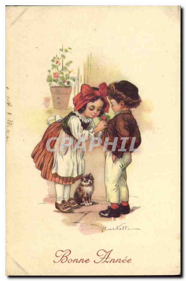 CPA Fantaisie Illustrateur Enfants Chat
