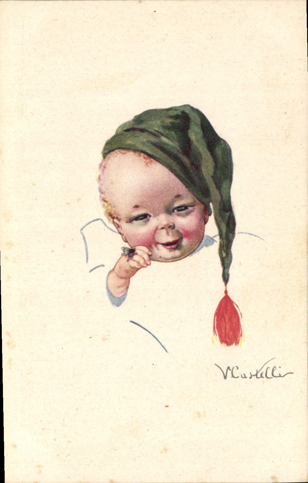 CPA Fantaisie Illustrateur Enfant Bonnet de nuit