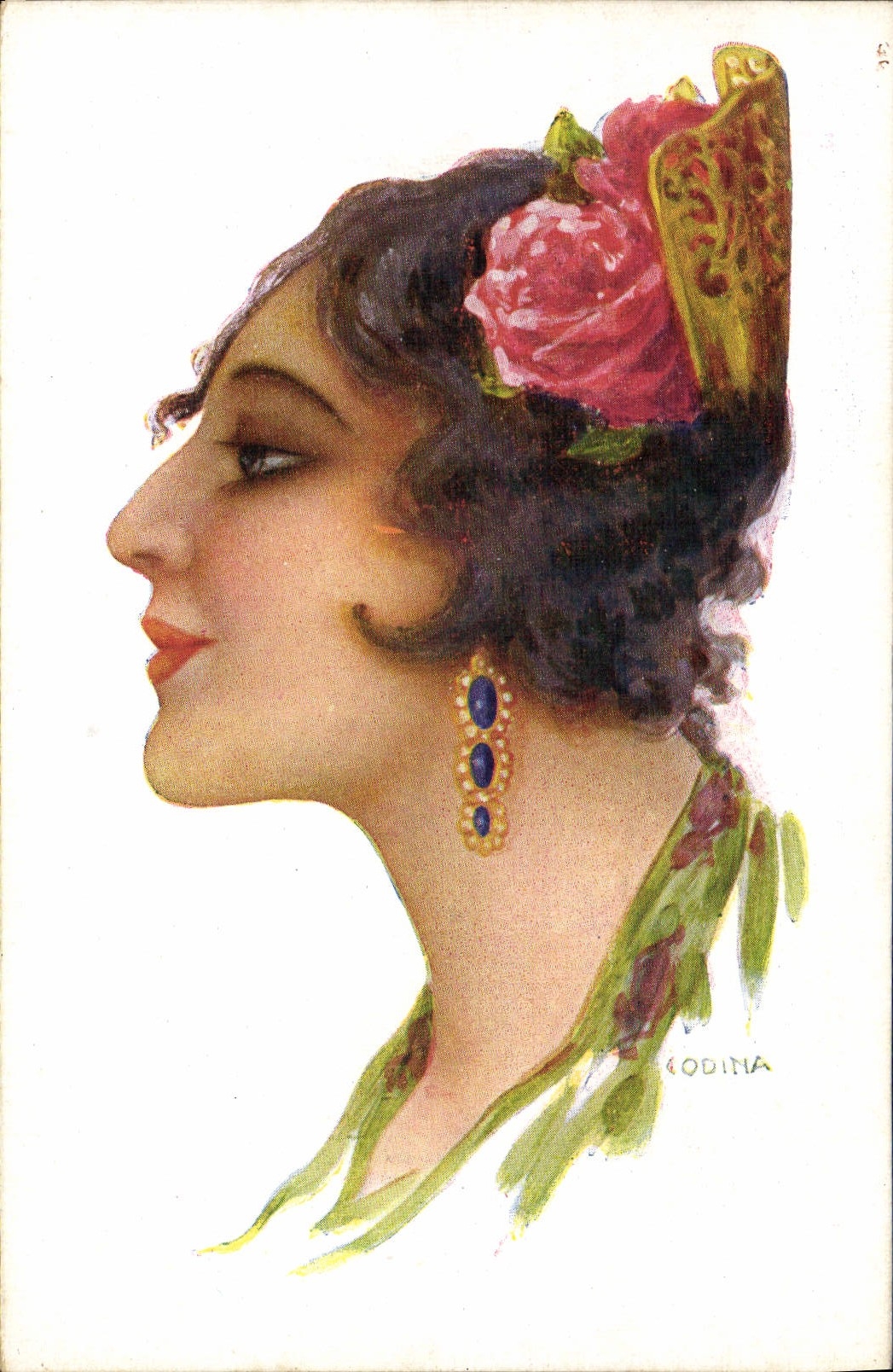 CPA Fantaisie Illustrateur Codina Femme