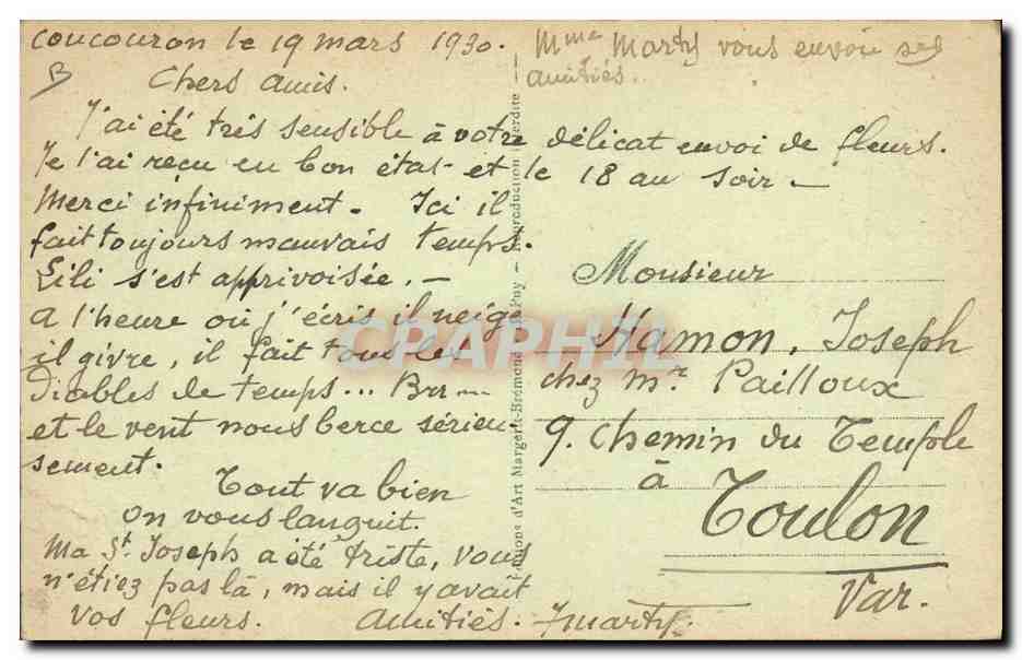 CPA Folklore Un groupe de dentellieres Auvergnates — Verso