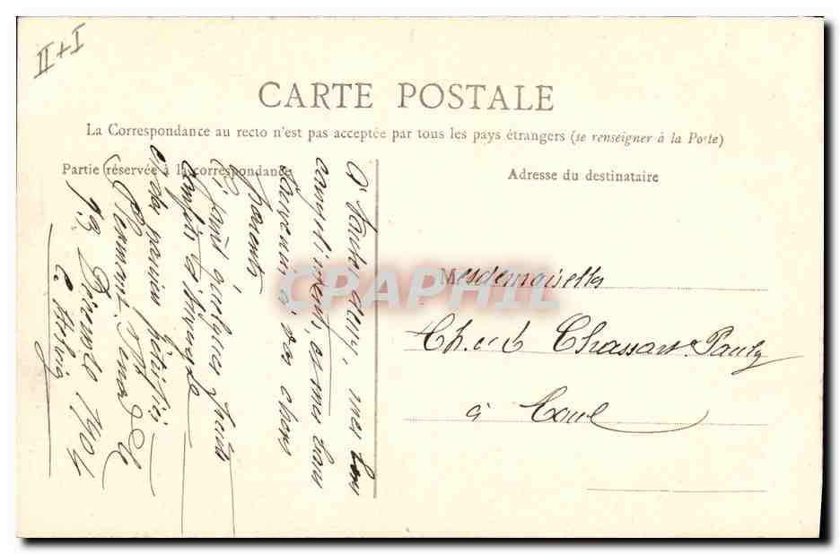 CPA Folklore Bourree d'Auvergne — Verso