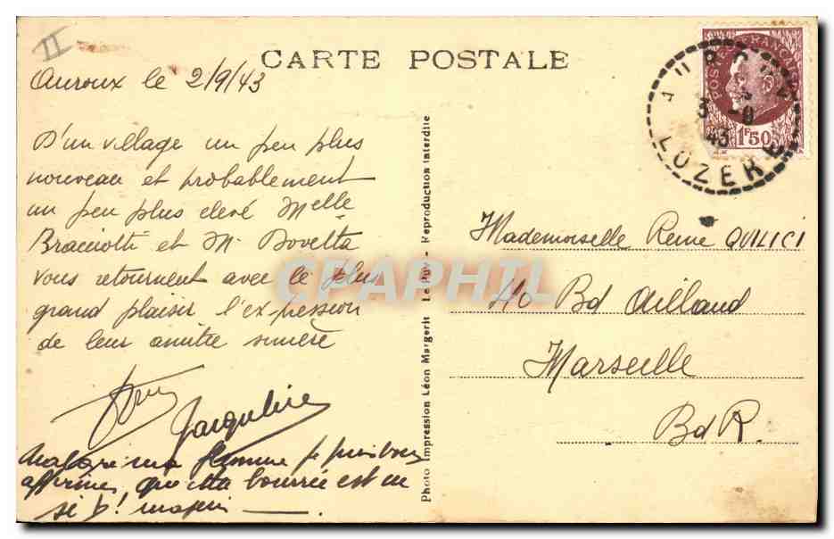 CPA Folklore Bourree d'Auvergne — Verso