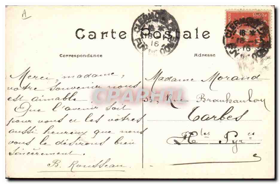 CPA Folklore Bourree d'Auvergne — Verso