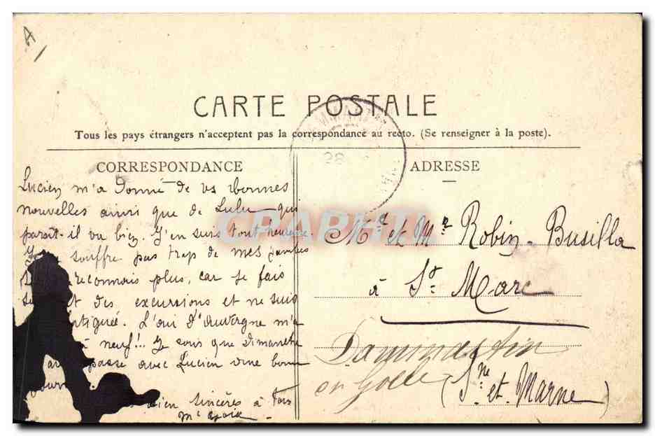 CPA Folklore Bourree d'Auvergne — Verso