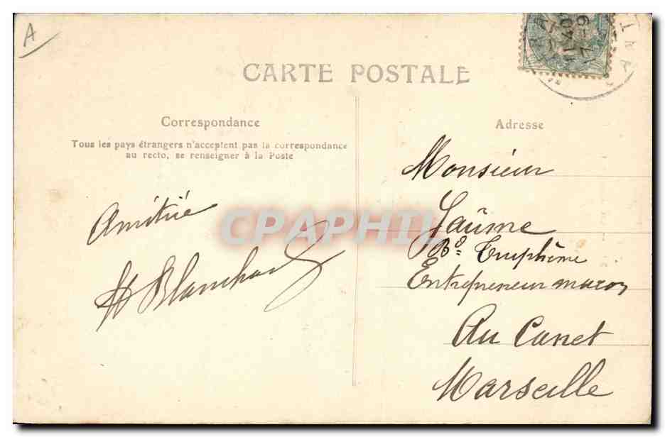 CPA Folklore Auvergne Un Auvergnat — Verso