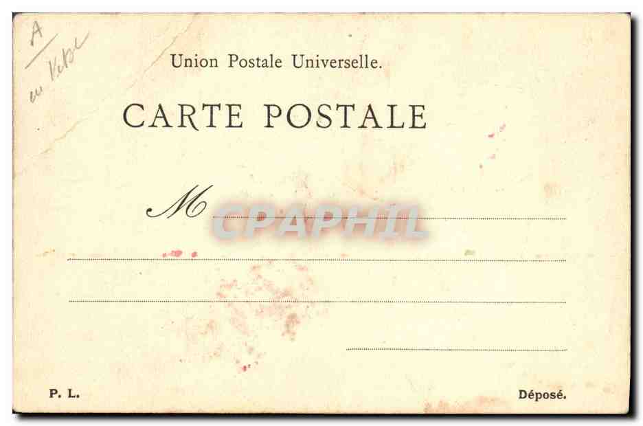 Enfant et vache — illustration humoristique — Union Postale Universelle — Achterkant