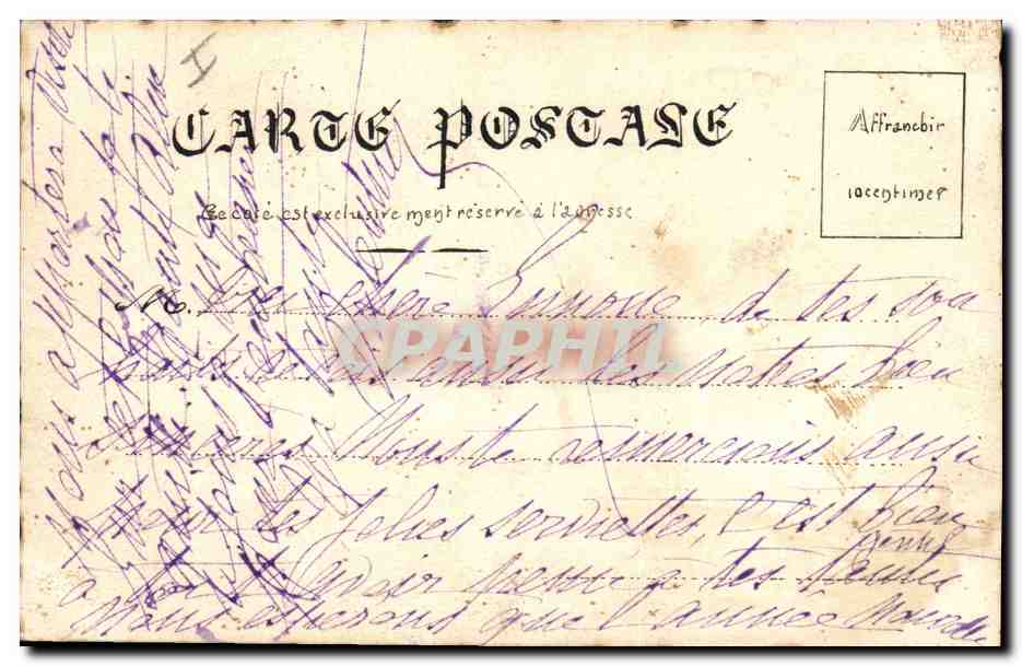 CPA Fantaisie (dessin a la main) paysage — Rückseite