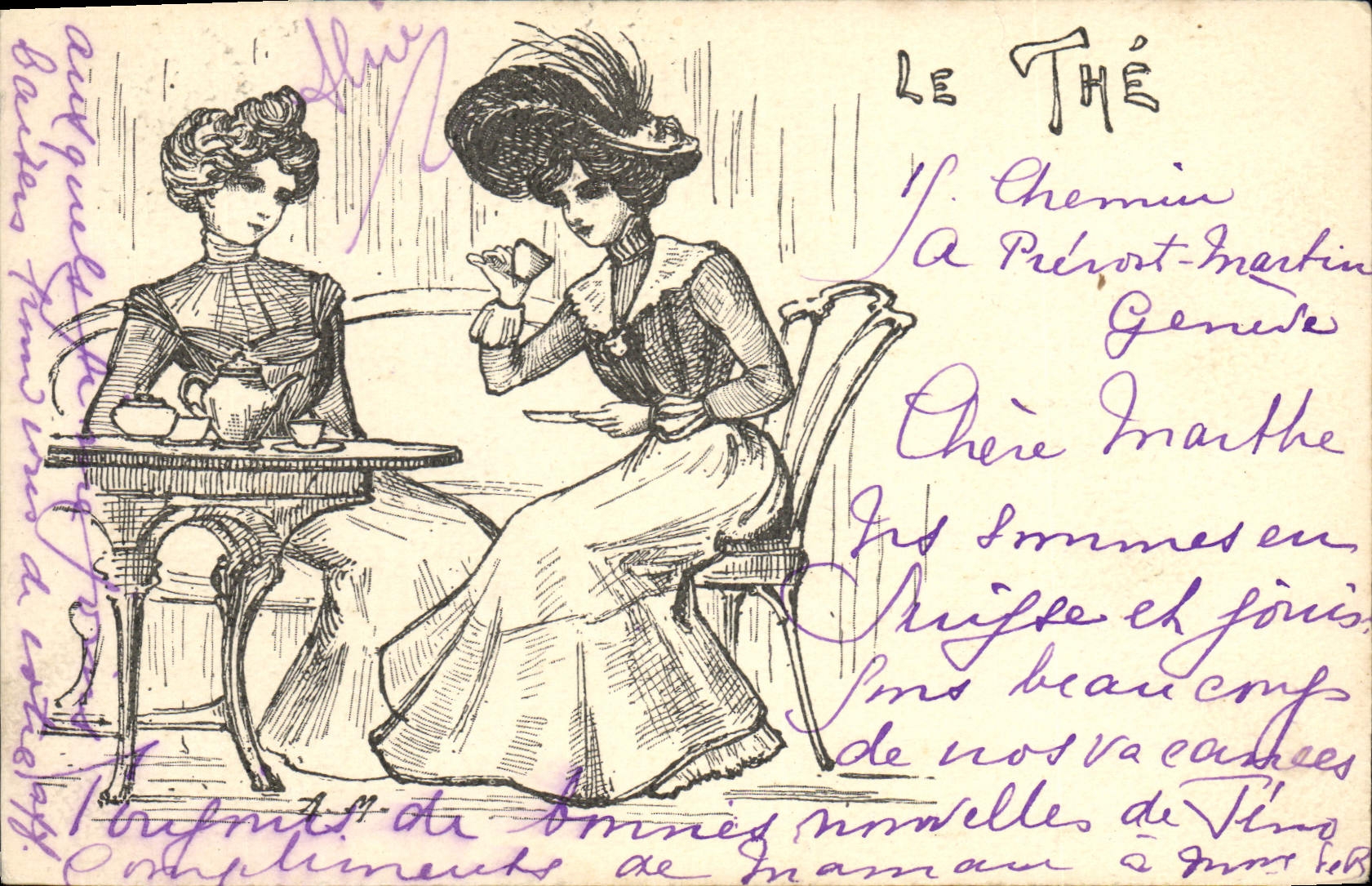 Dos mujeres tomando té — Serie 623, Clément Tournieret, Ginebra