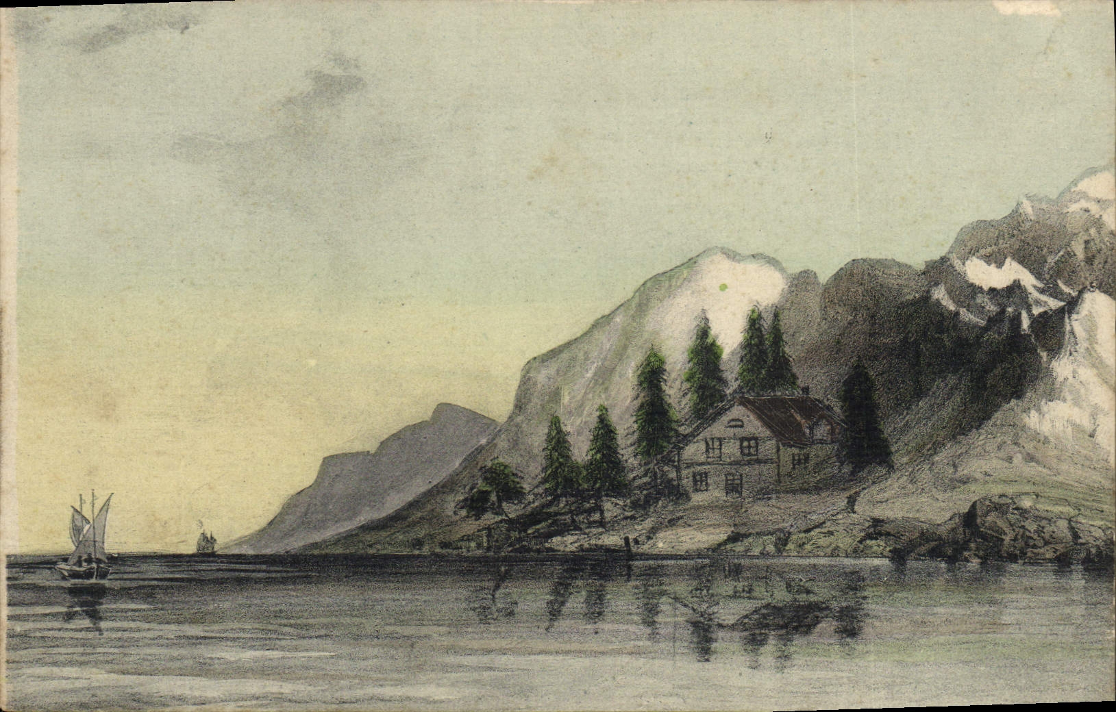 CPA Fantaisie (dessin a la main) Paysage