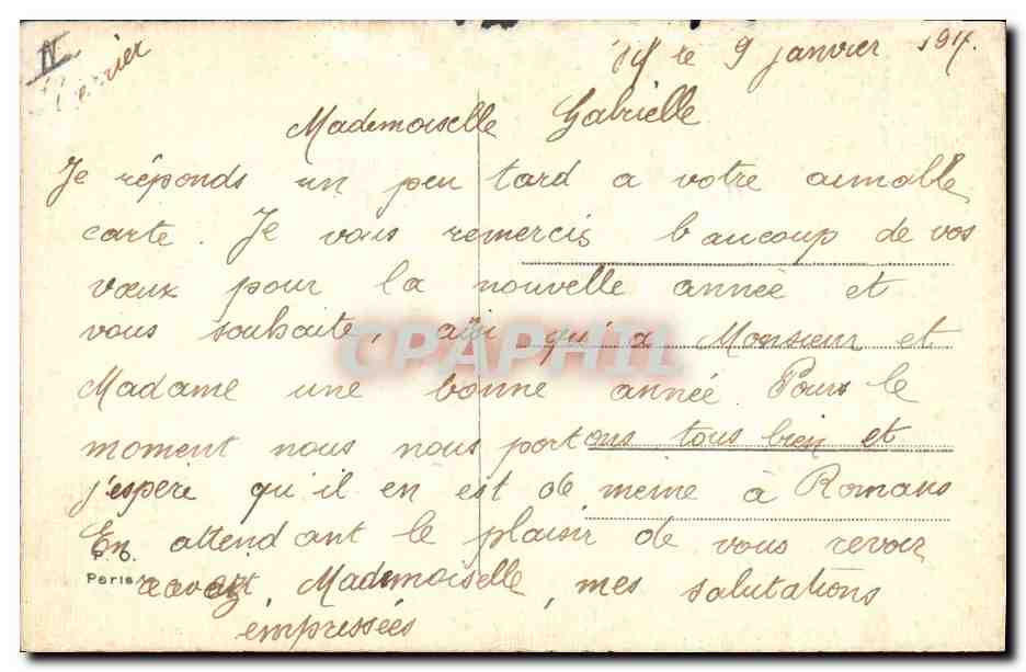 CPA Fantaisie (dessin a la main) Fleurs — Verso