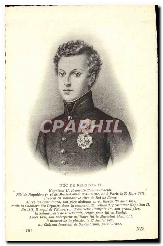 CPA Duc de Reichstadt Napoleon II Roi de Rome