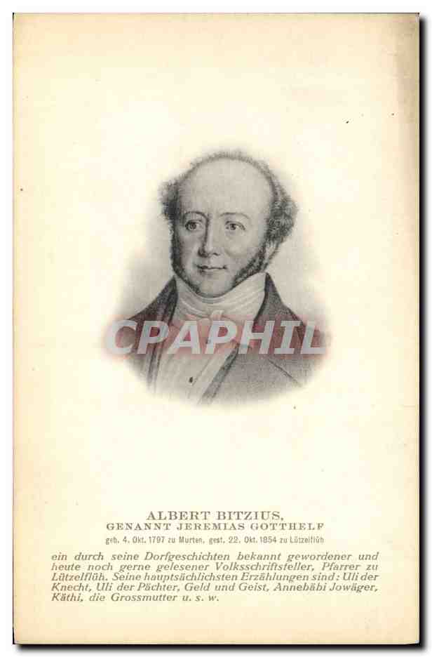 Albert Bitzius, dit Jeremias Gotthelf — éditeur Franco-Suisse, Bern, série Berühmte Schweizer III - Recto