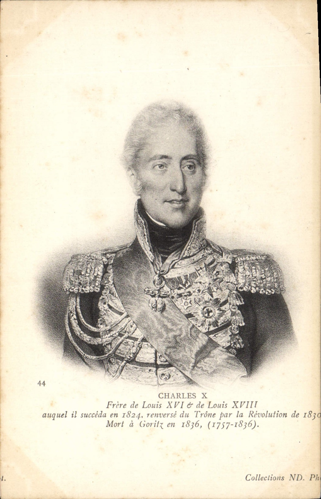 Charles X — Frère de Louis XVI & de Louis XVIII — Collections ND. Pho
