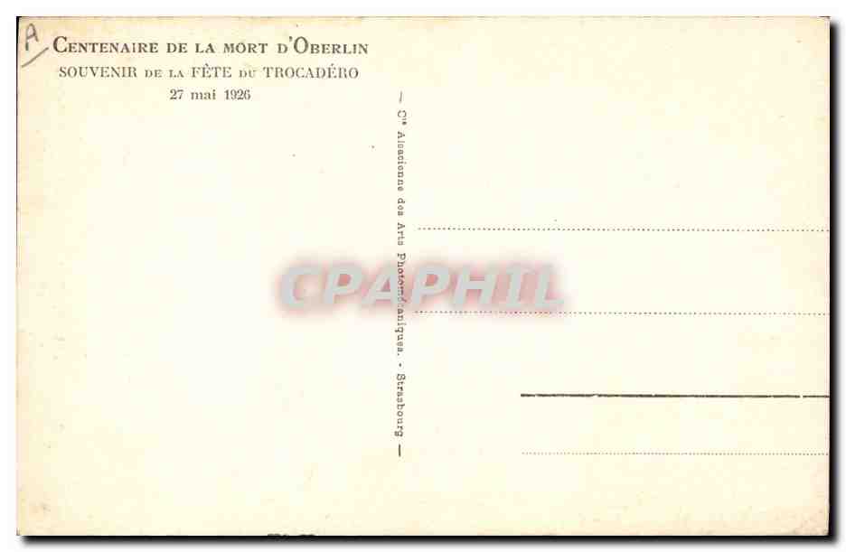 CPA Jean Frederic Oberlin Ministre de Valdersbach au Ban de la Roche — Rückseite