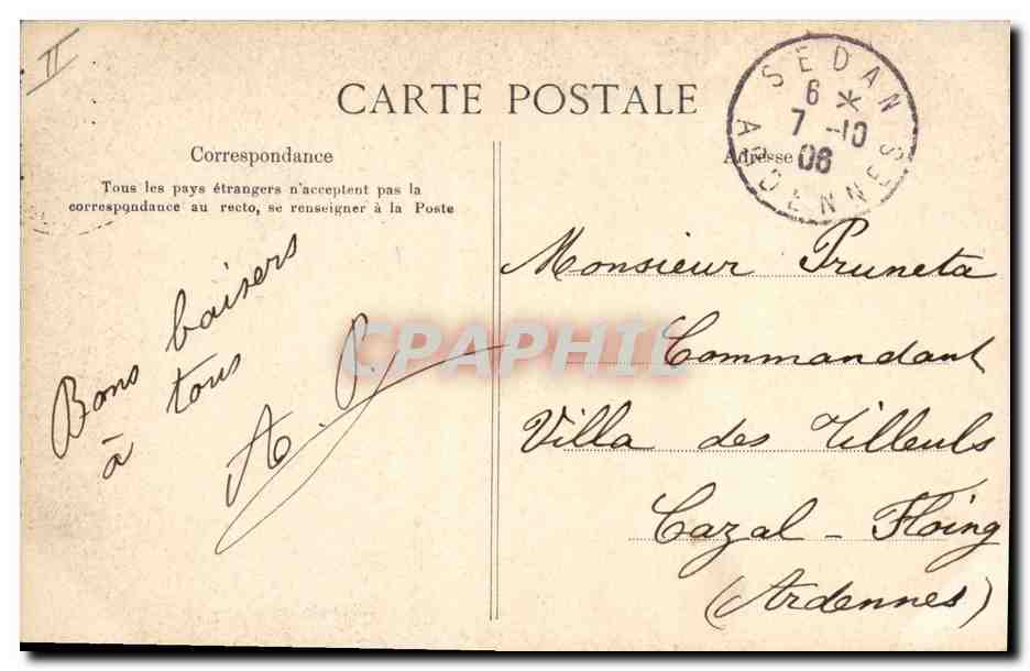 CPA Charles de Gonzague Duc de Nevers Fondateur de la ville de charleville — Verso