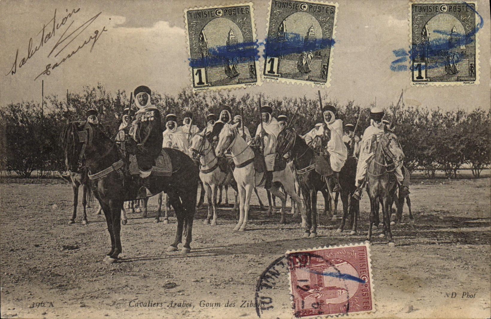 Cavaliers Arabes, Goum des Zibans — ND Phot — n° 396 A