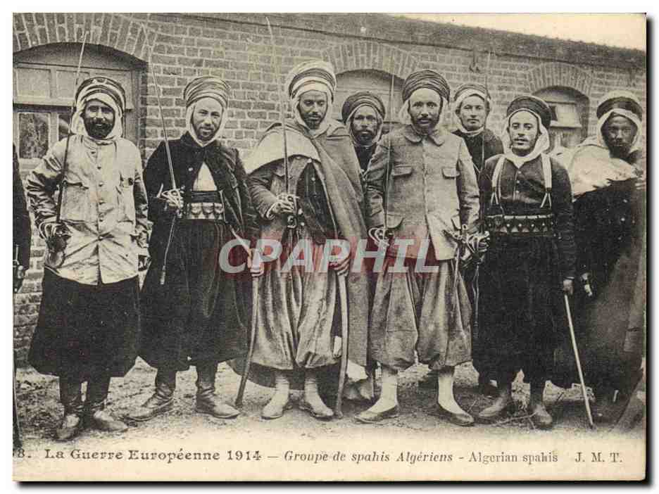 Groupe de spahis algériens — La Guerre Européenne 1914 — J. M. T.