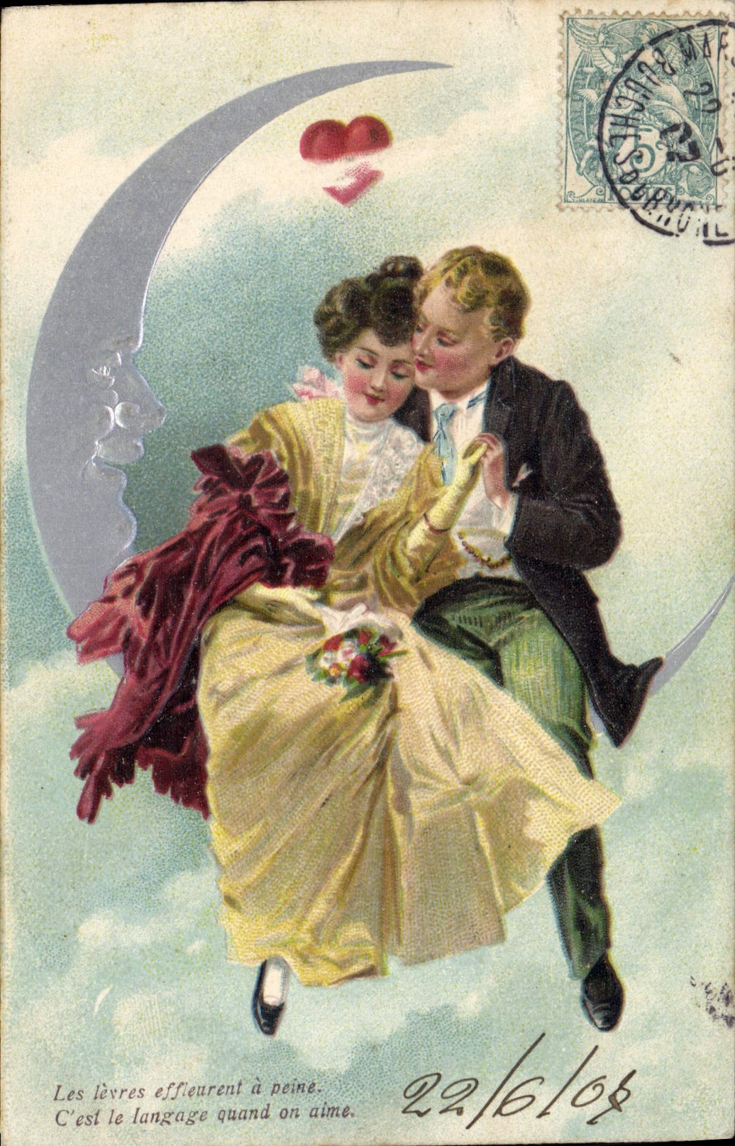 Jóvenes enamorados sobre media luna — serie editorial 6850