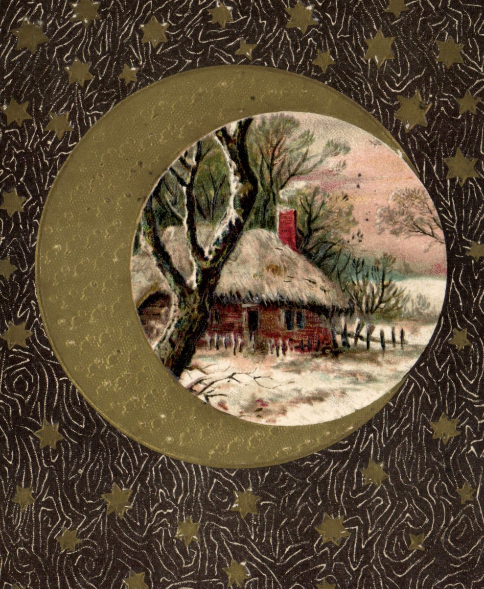 Château sous la lune — scène hivernale — éditeur non identifié