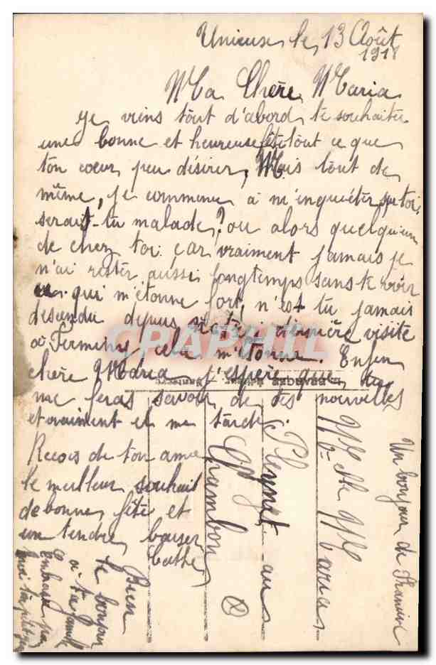 CPA Fantaisie Lune Fleurs Rose — Rückseite