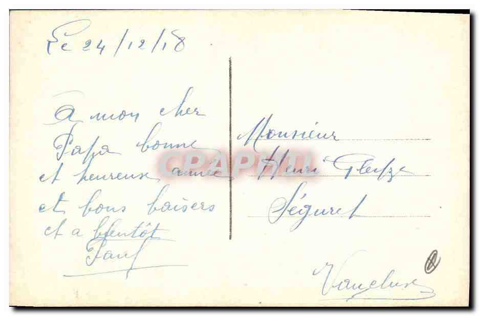 CPA Fantaisie Lune Bonne annee — Rückseite