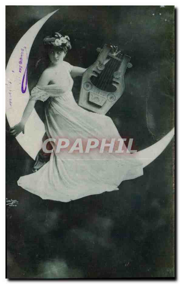 CPA Fantaisie Lune Femme