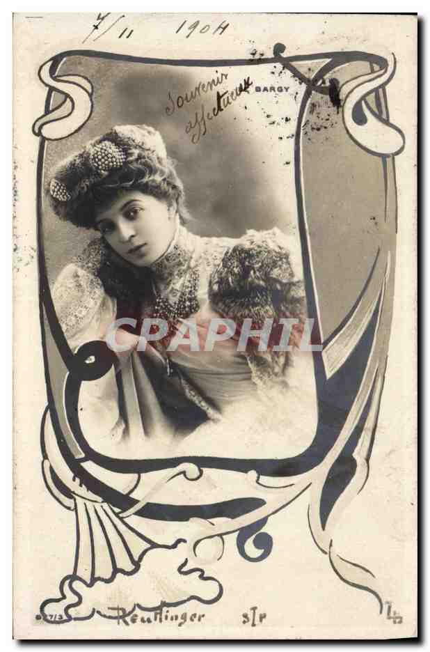 Femme en fourrure — Souvenir affectueux BARGY — éditeur Réutlinger sIr