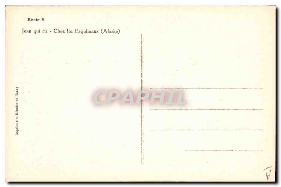 CPA Polaire Jean qui rit Chez les Esquimaux Alaska — Rückseite