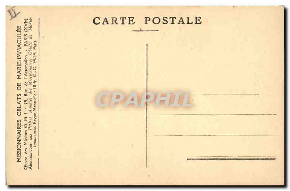 CPA Polaire Missions d'Extreme Nord Monseigneur Grouard et le pere Husson sciant un arbre — Rückseite