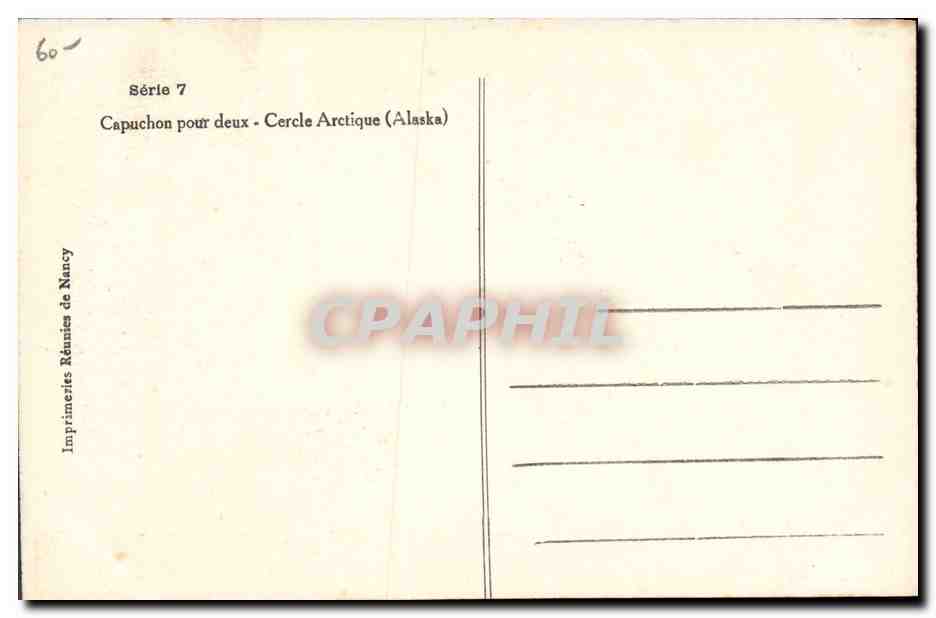 CPA Polaire Capuchon pour deux Cercle Arctique Alaska — Rückseite
