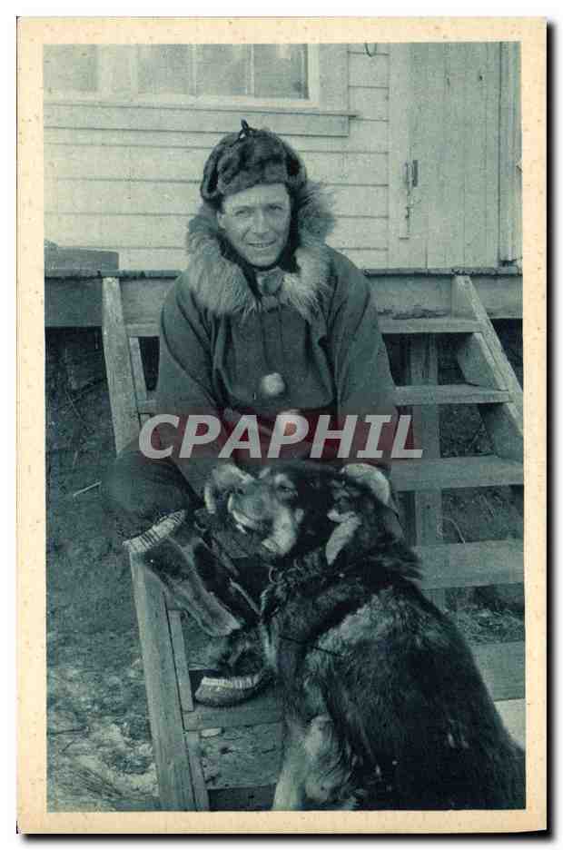 CPA Polaire Le missionnaire et son fidele compagnon Cercle Arctique Alaska