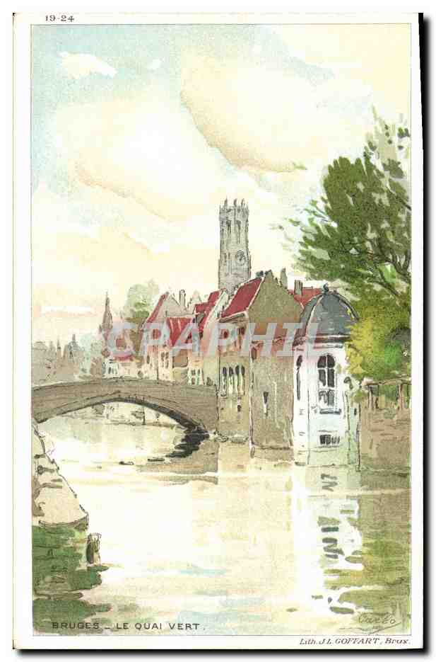 CPA Fantaisie Illustrateur Bruges Le quai Vert 
