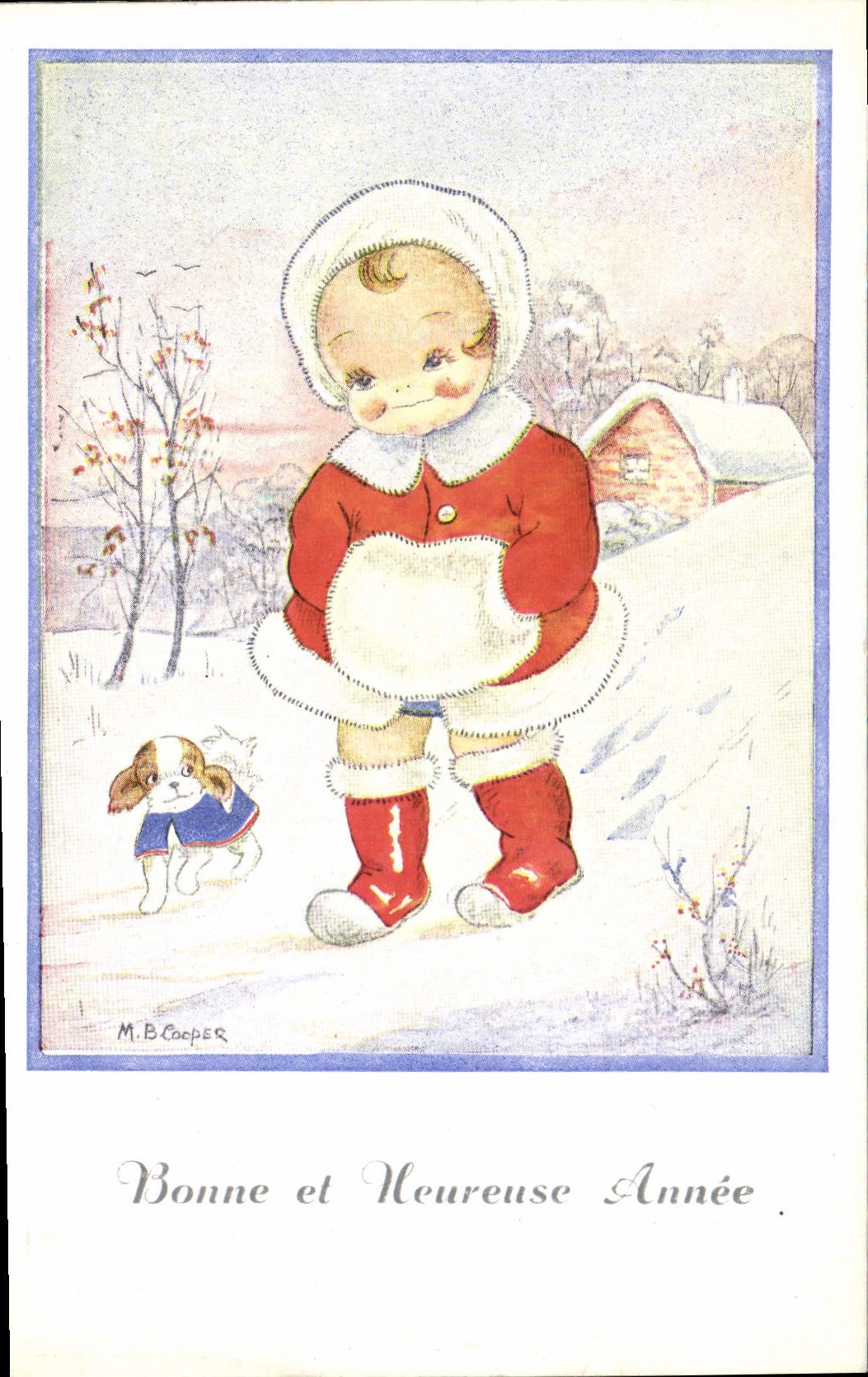 CPA Fantaisie Illustrateur Cooper Enfant Chien