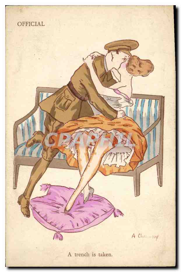 CPA Fantaisie Illustrateur Official A trench is taken